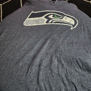 Seattle Seahawks Magestic Men XL Blue Short Sleeve Workout Hoodie